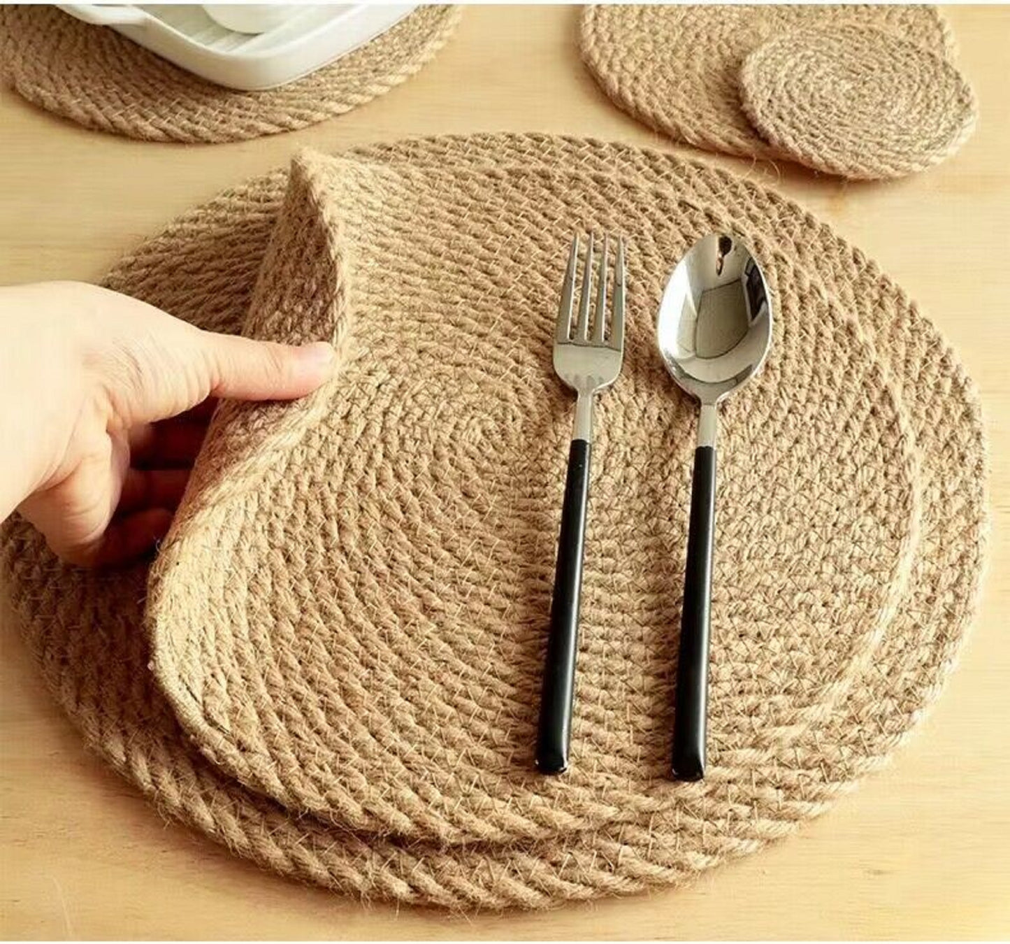 Premium Kitchen Accessories: Insulated Mat, Linen Woven Placemat, Round Silent Pad, Heat-resistant Table Mat, Non-slip Mat