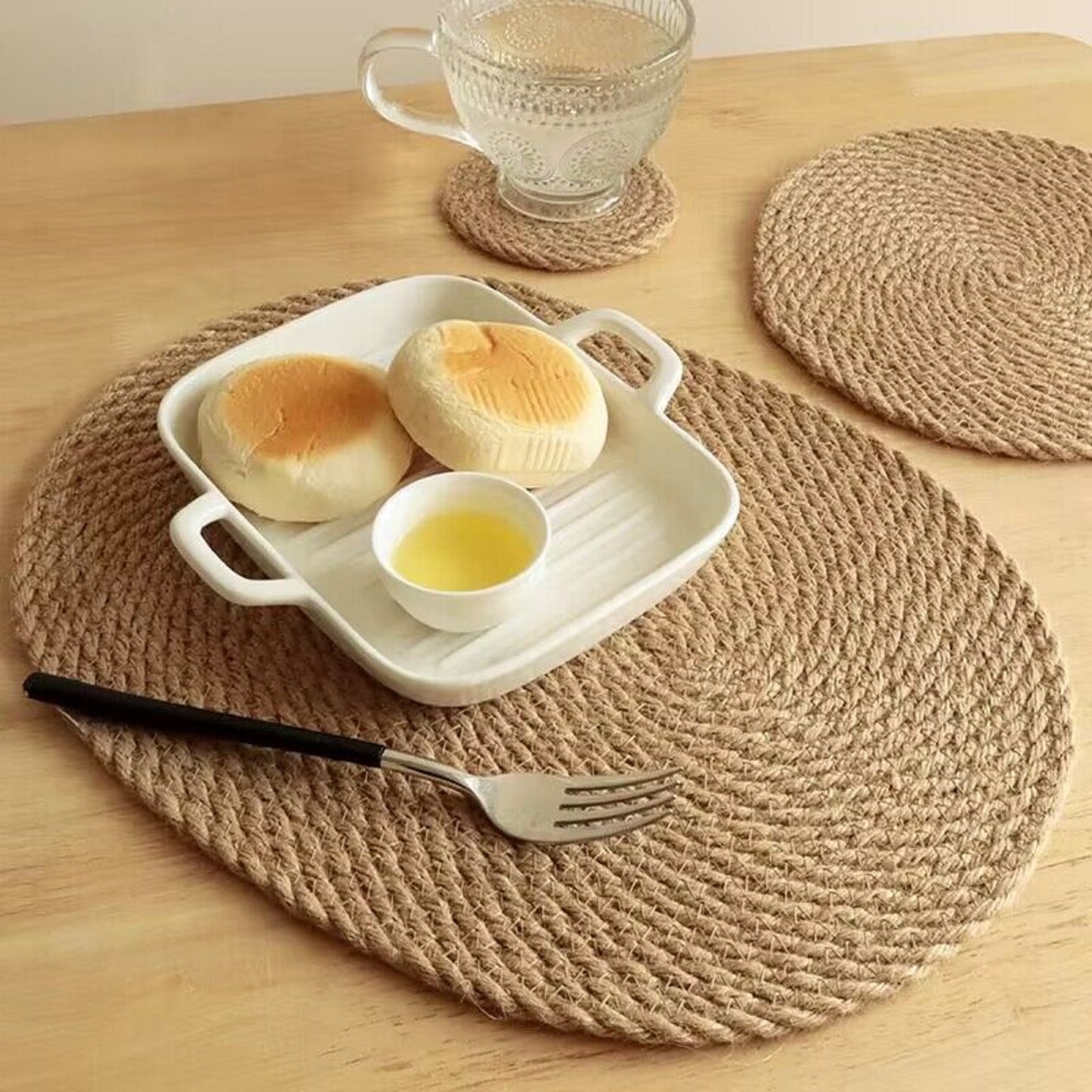 Premium Kitchen Accessories: Insulated Mat, Linen Woven Placemat, Round Silent Pad, Heat-resistant Table Mat, Non-slip Mat