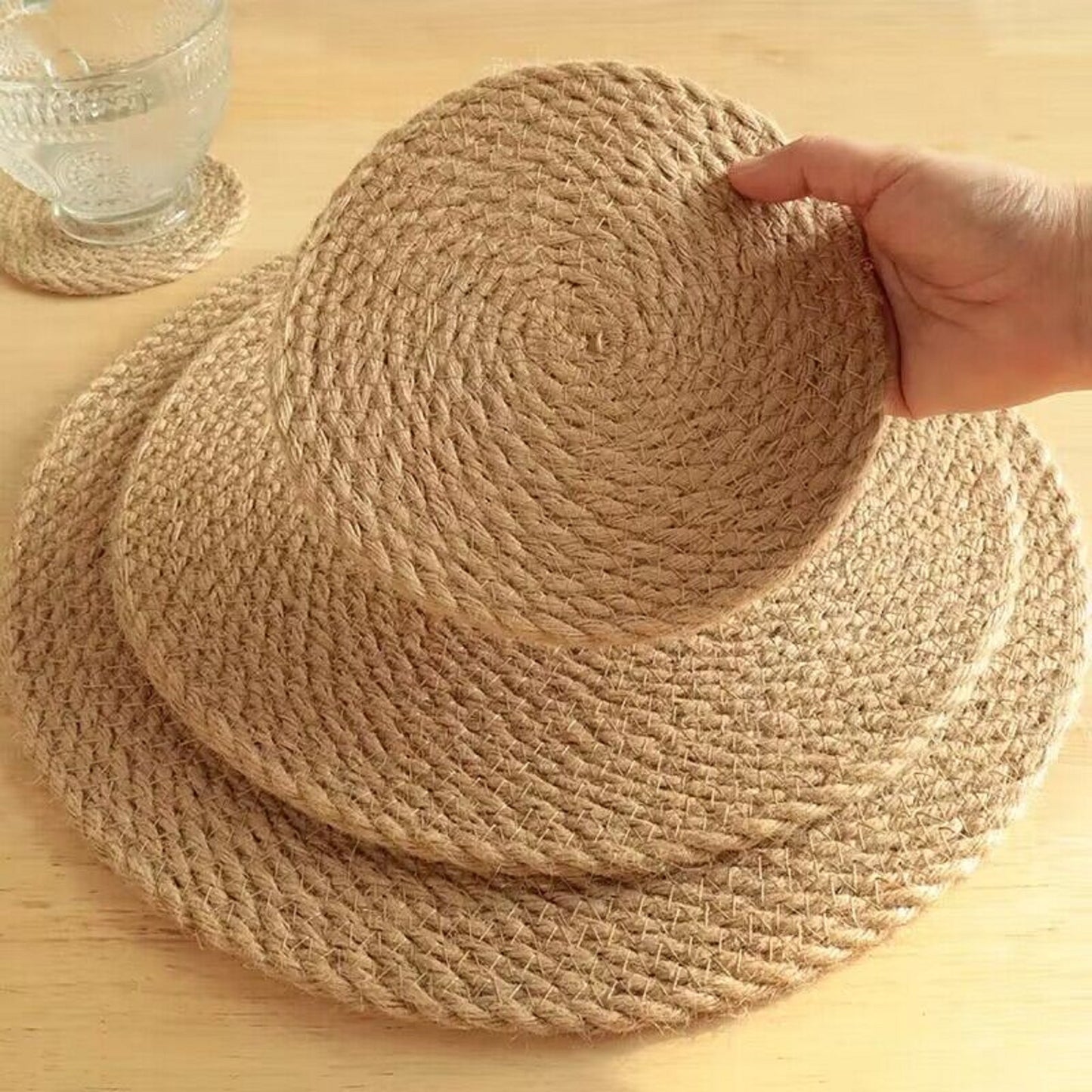 Premium Kitchen Accessories: Insulated Mat, Linen Woven Placemat, Round Silent Pad, Heat-resistant Table Mat, Non-slip Mat