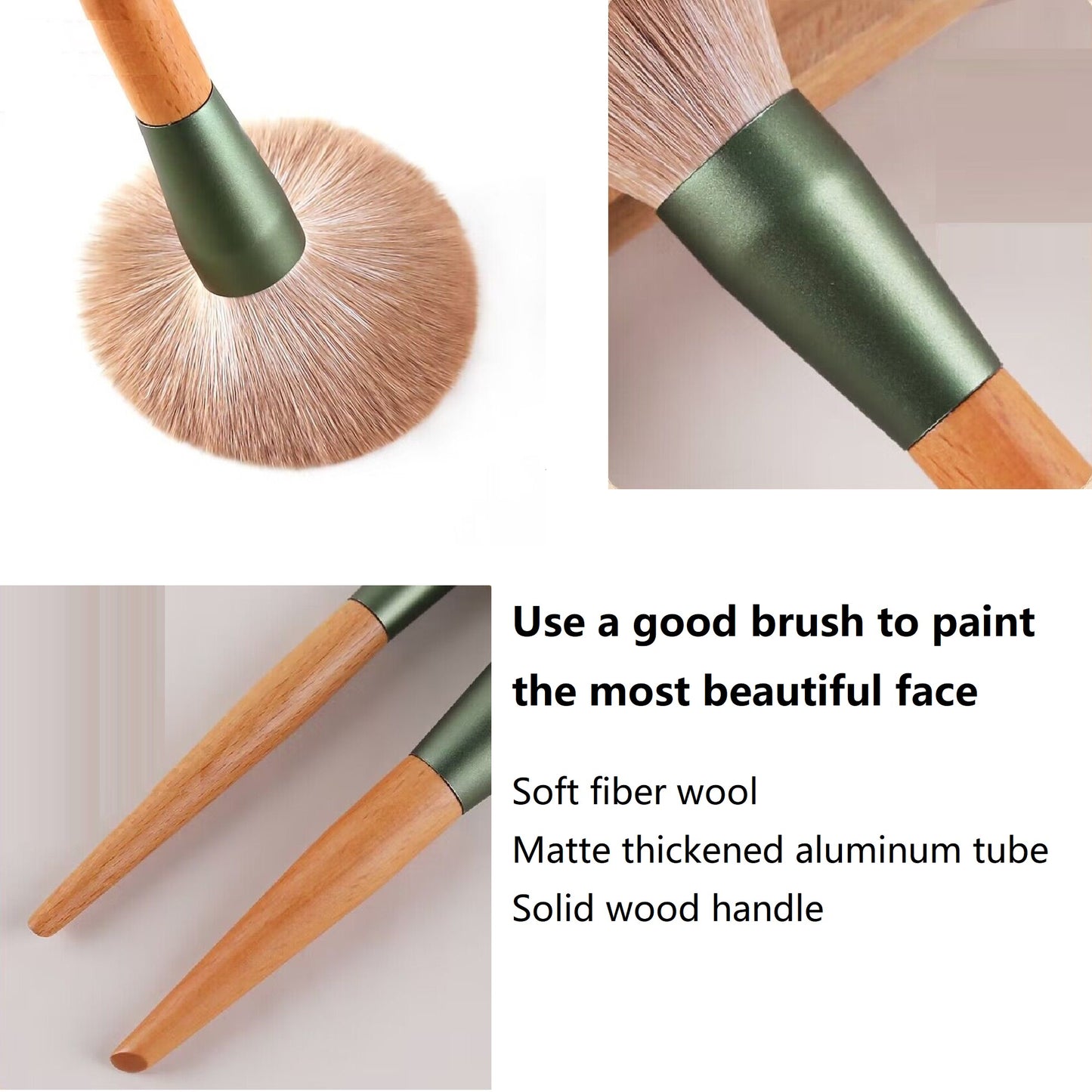Soft fiber Wool Makeup Brush set