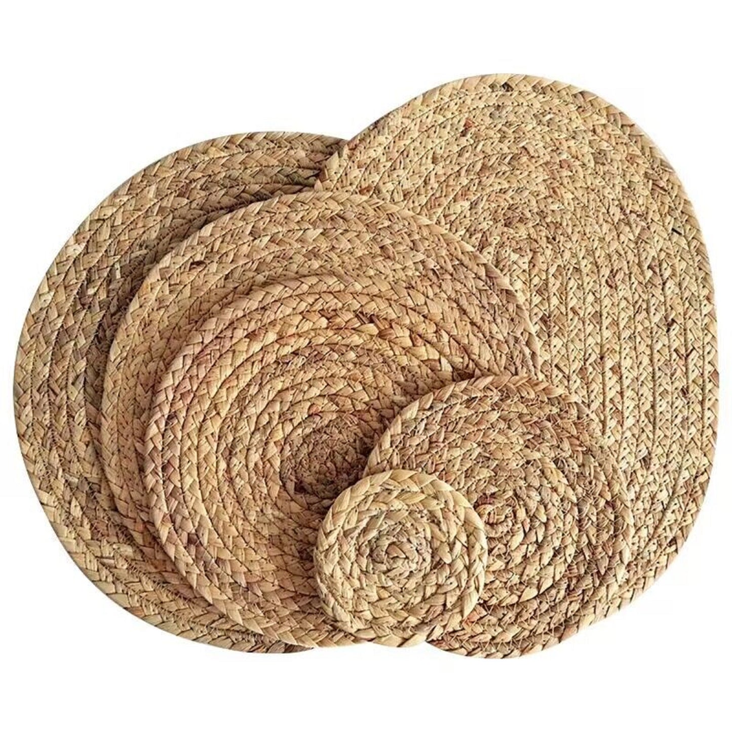 JIYUERLTD Straw placemat, Water grass Mat, hyacinth grass placemat, plate mat, coaster, pot mat,heat insulation mat for home kitchen