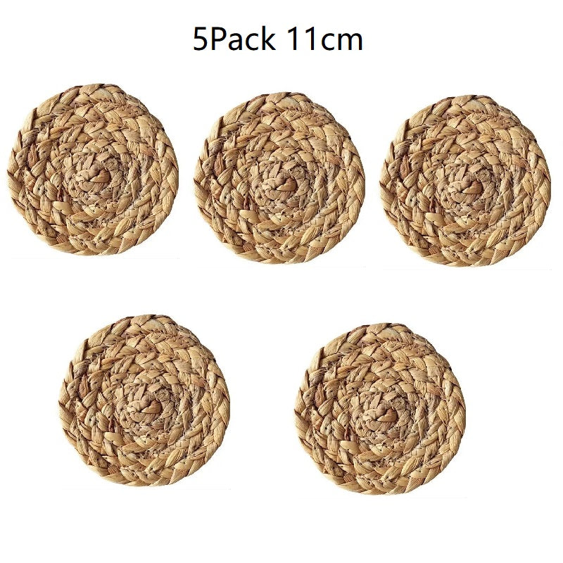 JIYUERLTD Straw placemat, Water grass Mat, hyacinth grass placemat, plate mat, coaster, pot mat,heat insulation mat for home kitchen