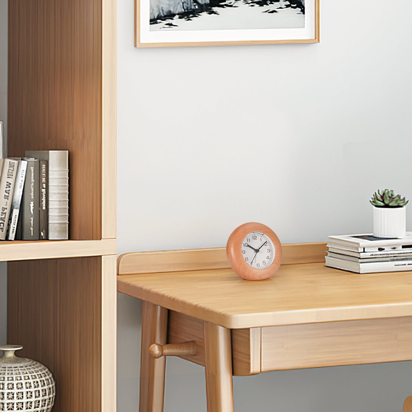 JIYUERLTD Alarm Clock for Bedroom,4" Loud Alarm Clock for Heavy Sleepers, 2023 Decorative Wooden Alarm Clock with Donut Beech Frame - JIYUERLTDJIYUERLTD Alarm Clock for Bedroom,4" Loud Alarm Clock for Heavy Sleepers, 2023 Decorative Wooden Alarm Clock with Donut Beech Frame