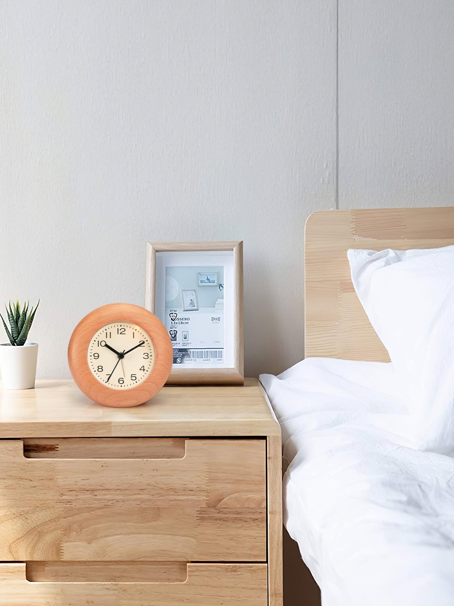 JIYUERLTD Alarm Clock for Bedroom,4" Loud Alarm Clock for Heavy Sleepers, 2023 Decorative Wooden Alarm Clock with Donut Beech Frame - JIYUERLTDJIYUERLTD Alarm Clock for Bedroom,4" Loud Alarm Clock for Heavy Sleepers, 2023 Decorative Wooden Alarm Clock with Donut Beech Frame