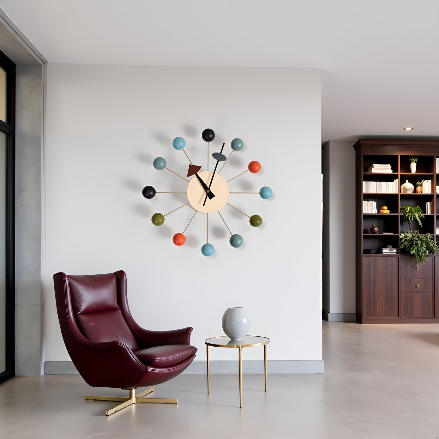 JIYUERLTD Wall clock,Candy Clock,Wood Wall Clock,Silent Clock,George Nelson Style Ball Wall Clock: Mid Century Modern Decor for Home office - JIYUERLTDJIYUERLTD Wall clock,Candy Clock,Wood Wall Clock,Silent Clock,George Nelson Style Ball Wall Clock: Mid Century Modern Decor for Home office