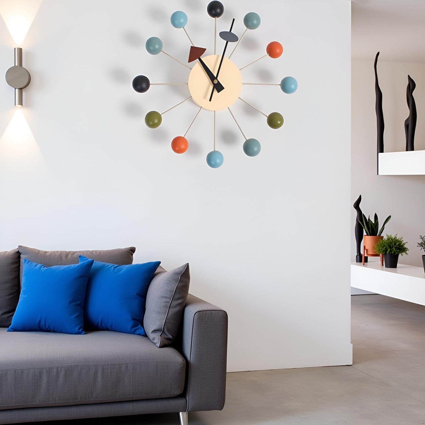 JIYUERLTD Wall clock,Candy Clock,Wood Wall Clock,Silent Clock,George Nelson Style Ball Wall Clock: Mid Century Modern Decor for Home office - JIYUERLTDJIYUERLTD Wall clock,Candy Clock,Wood Wall Clock,Silent Clock,George Nelson Style Ball Wall Clock: Mid Century Modern Decor for Home office