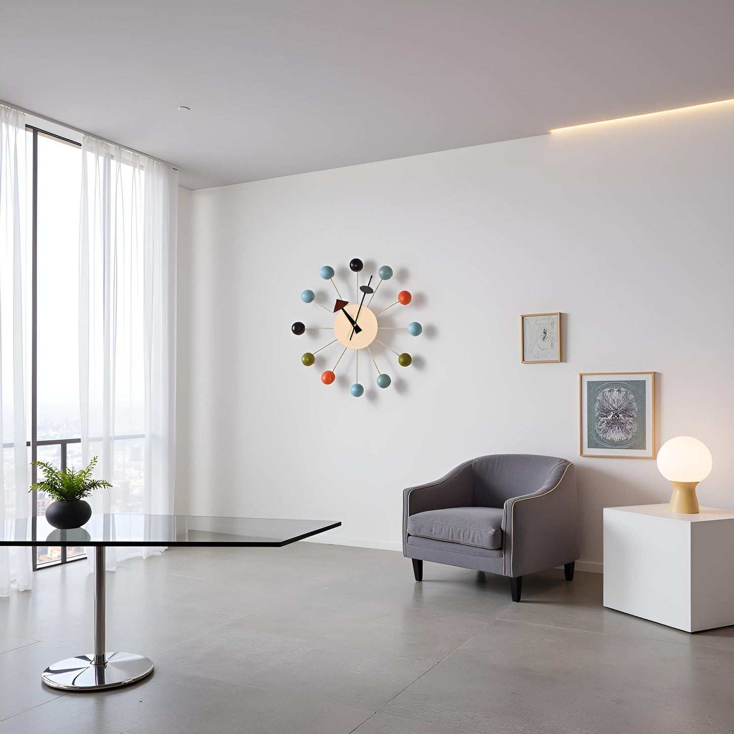 JIYUERLTD Wall clock,Candy Clock,Wood Wall Clock,Silent Clock,George Nelson Style Ball Wall Clock: Mid Century Modern Decor for Home office - JIYUERLTDJIYUERLTD Wall clock,Candy Clock,Wood Wall Clock,Silent Clock,George Nelson Style Ball Wall Clock: Mid Century Modern Decor for Home office