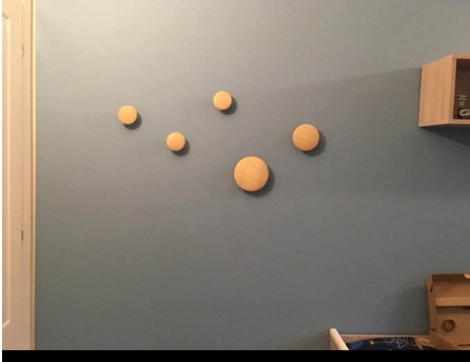 JIYUERLTD Wall Hooks Coat Hooks 5Pcs Dots Hook for Home Decor(Natural Wood) - JIYUERLTDJIYUERLTD Wall Hooks Coat Hooks 5Pcs Dots Hook for Home Decor(Natural Wood)