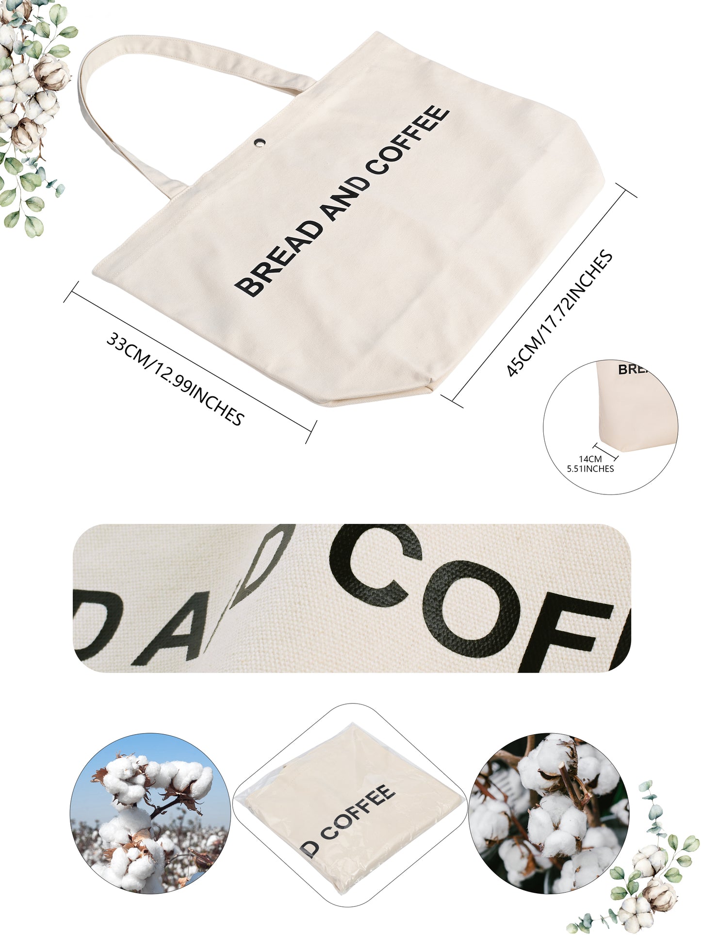 JIYUERLTD Trendy Tote Bag - Cotton Bag, Canvas Shopper for Fashionable Shoppers and Outdoor, DIY Enthusiasts