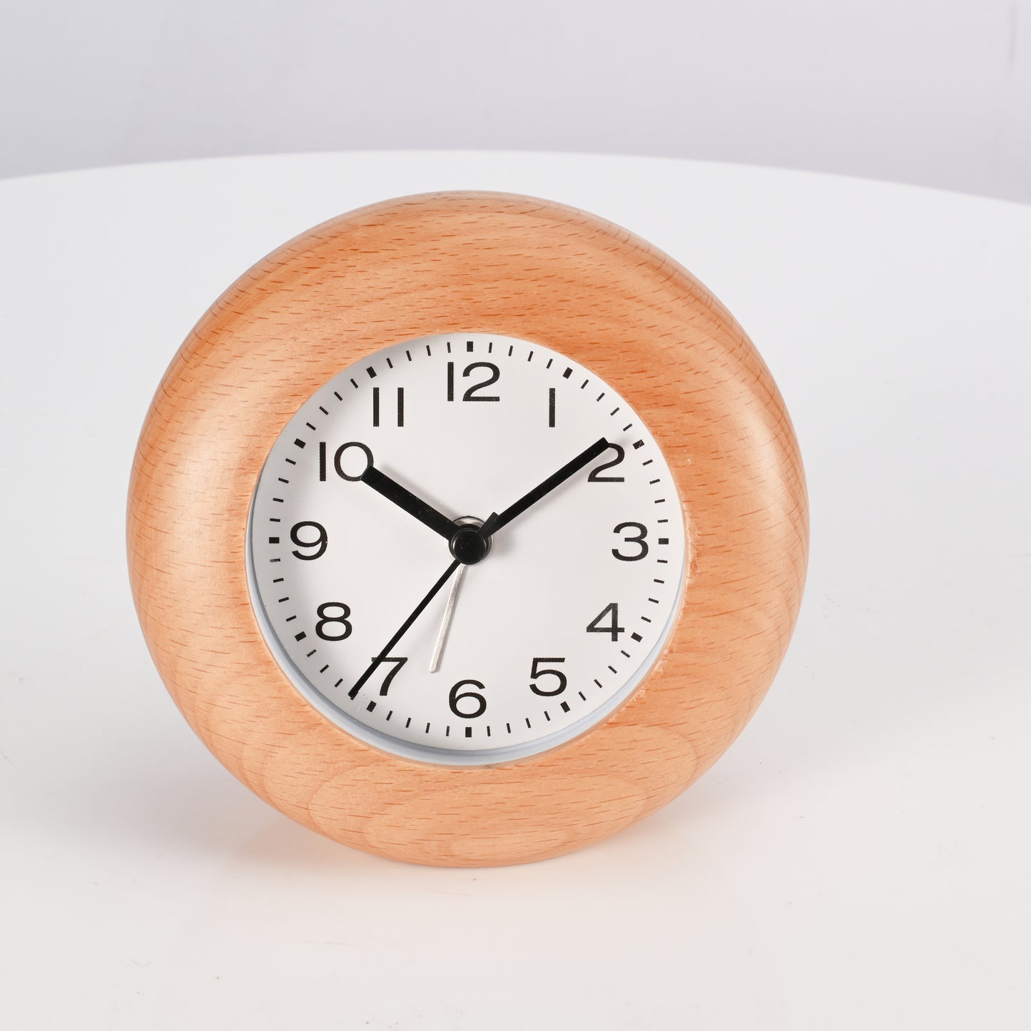 JIYUERLTD Alarm Clock for Bedroom,4" Loud Alarm Clock for Heavy Sleepers, 2023 Decorative Wooden Alarm Clock with Donut Beech Frame
