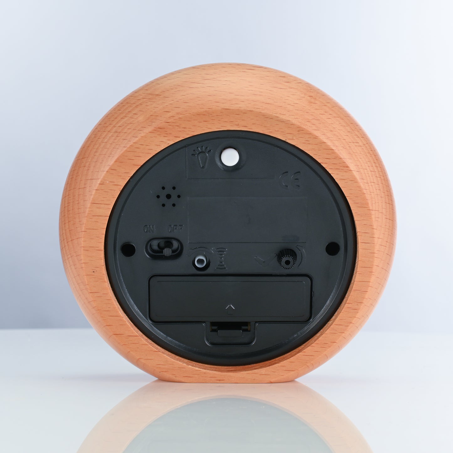 JIYUERLTD Alarm Clock for Bedroom,4" Loud Alarm Clock for Heavy Sleepers, 2023 Decorative Wooden Alarm Clock with Donut Beech Frame