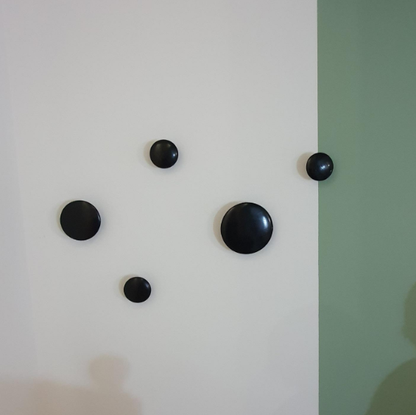 JIYUERLTD Wall Hooks Coat Hooks 5Pcs Dots Hook Door Hanger Hook for Home Decor(Black)