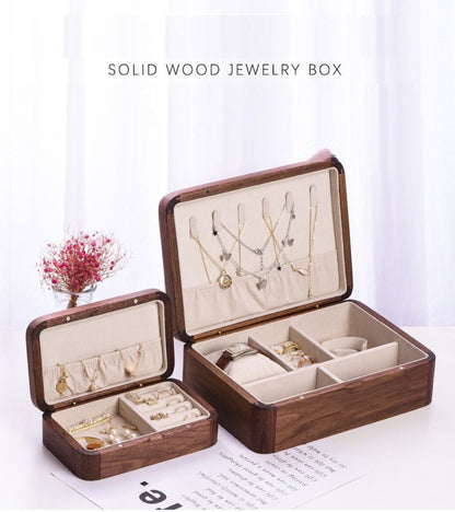 JIYUERLTD Wooden Jewelry Box, Storage boxes,Elegant Organizer for Your rings and earrings to necklaces and bracelets,watch ect.