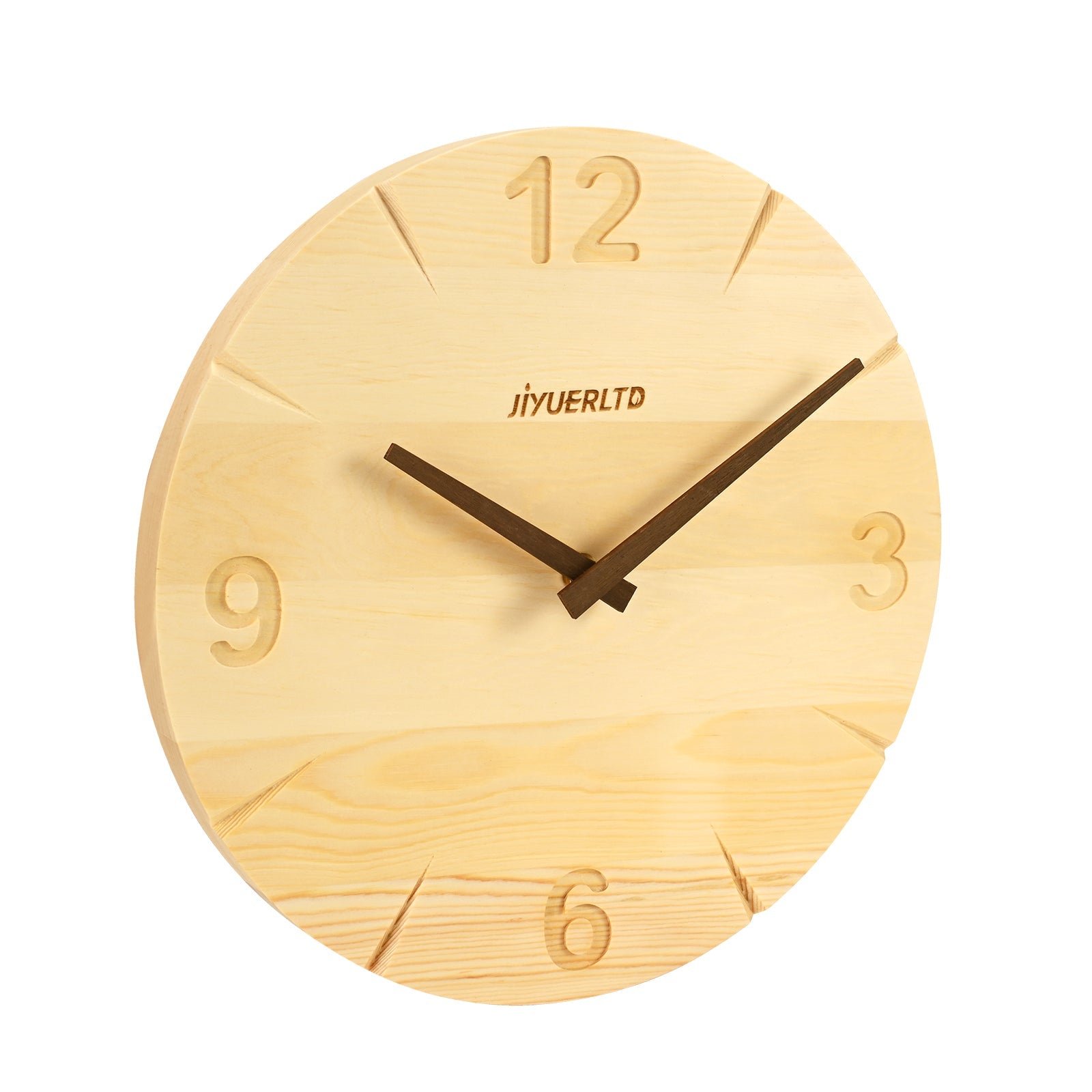 JIYUERLTD Modern Solid Wood Clock - 12“ Silent Wall Clock,Decorative Clock for Bedroom, Living Room, Kitchen, Office and Hotel - JIYUERLTDJIYUERLTD Modern Solid Wood Clock - 12“ Silent Wall Clock,Decorative Clock for Bedroom, Living Room, Kitchen, Office and Hotel