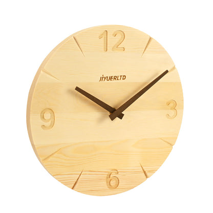 JIYUERLTD Modern Solid Wood Clock - 12“ Silent Wall Clock,Decorative Clock for Bedroom, Living Room, Kitchen, Office and Hotel - JIYUERLTDJIYUERLTD Modern Solid Wood Clock - 12“ Silent Wall Clock,Decorative Clock for Bedroom, Living Room, Kitchen, Office and Hotel