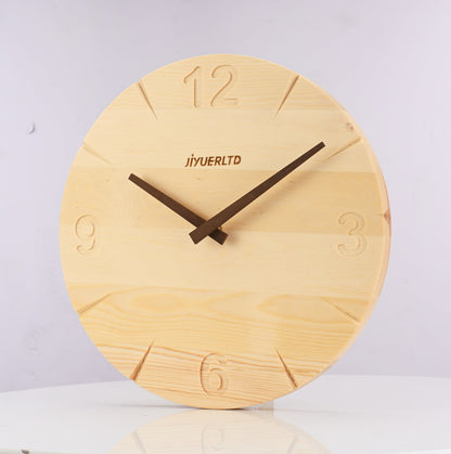 JIYUERLTD Modern Solid Wood Clock - 12“ Silent Wall Clock,Decorative Clock for Bedroom, Living Room, Kitchen, Office and Hotel - JIYUERLTDJIYUERLTD Modern Solid Wood Clock - 12“ Silent Wall Clock,Decorative Clock for Bedroom, Living Room, Kitchen, Office and Hotel