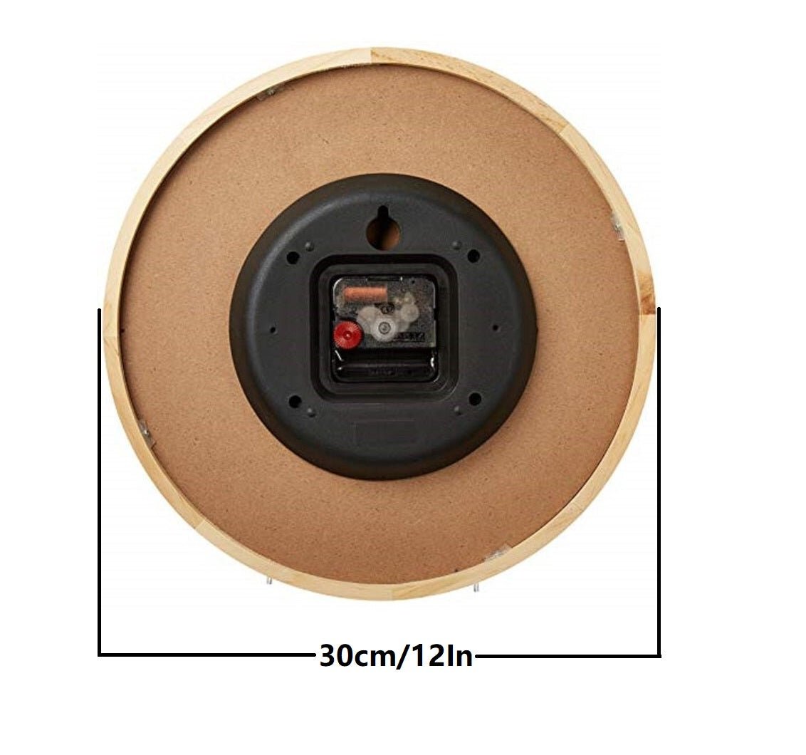 JIYUERLTD Silent Wall Clock 12 In Kitchen Clock with 3D Wood Numbers, Non-Ticking Quartz Movement, Linen Face and Wood Frame for Home, Office, Classroom(Green) - JIYUERLTDJIYUERLTD Silent Wall Clock 12 In Kitchen Clock with 3D Wood Numbers, Non-Ticking Quartz Movement, Linen Face and Wood Frame for Home, Office, Classroom(Green)