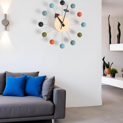 JIYUERLTD Wall clock,Candy Clock,Wood Wall Clock,Silent Clock,George Nelson Style Ball Wall Clock: Mid Century Modern Decor for Home office - JIYUERLTDJIYUERLTD Wall clock,Candy Clock,Wood Wall Clock,Silent Clock,George Nelson Style Ball Wall Clock: Mid Century Modern Decor for Home office