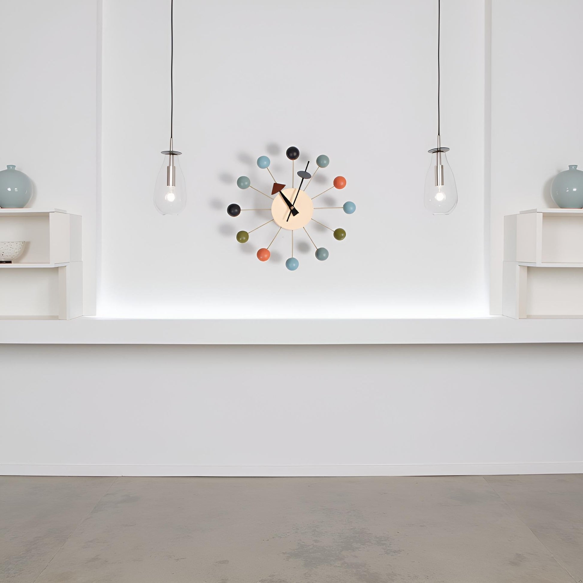 JIYUERLTD Wall clock,Candy Clock,Wood Wall Clock,Silent Clock,George Nelson Style Ball Wall Clock: Mid Century Modern Decor for Home office - JIYUERLTDJIYUERLTD Wall clock,Candy Clock,Wood Wall Clock,Silent Clock,George Nelson Style Ball Wall Clock: Mid Century Modern Decor for Home office