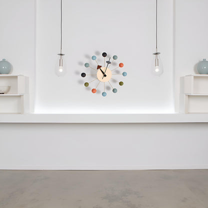 JIYUERLTD Wall clock,Candy Clock,Wood Wall Clock,Silent Clock,George Nelson Style Ball Wall Clock: Mid Century Modern Decor for Home office - JIYUERLTDJIYUERLTD Wall clock,Candy Clock,Wood Wall Clock,Silent Clock,George Nelson Style Ball Wall Clock: Mid Century Modern Decor for Home office