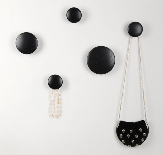 JIYUERLTD Wall Hooks Coat Hooks 5Pcs Dots Hook Door Hanger Hook for Home Decor(Black) - JIYUERLTDJIYUERLTD Wall Hooks Coat Hooks 5Pcs Dots Hook Door Hanger Hook for Home Decor(Black)