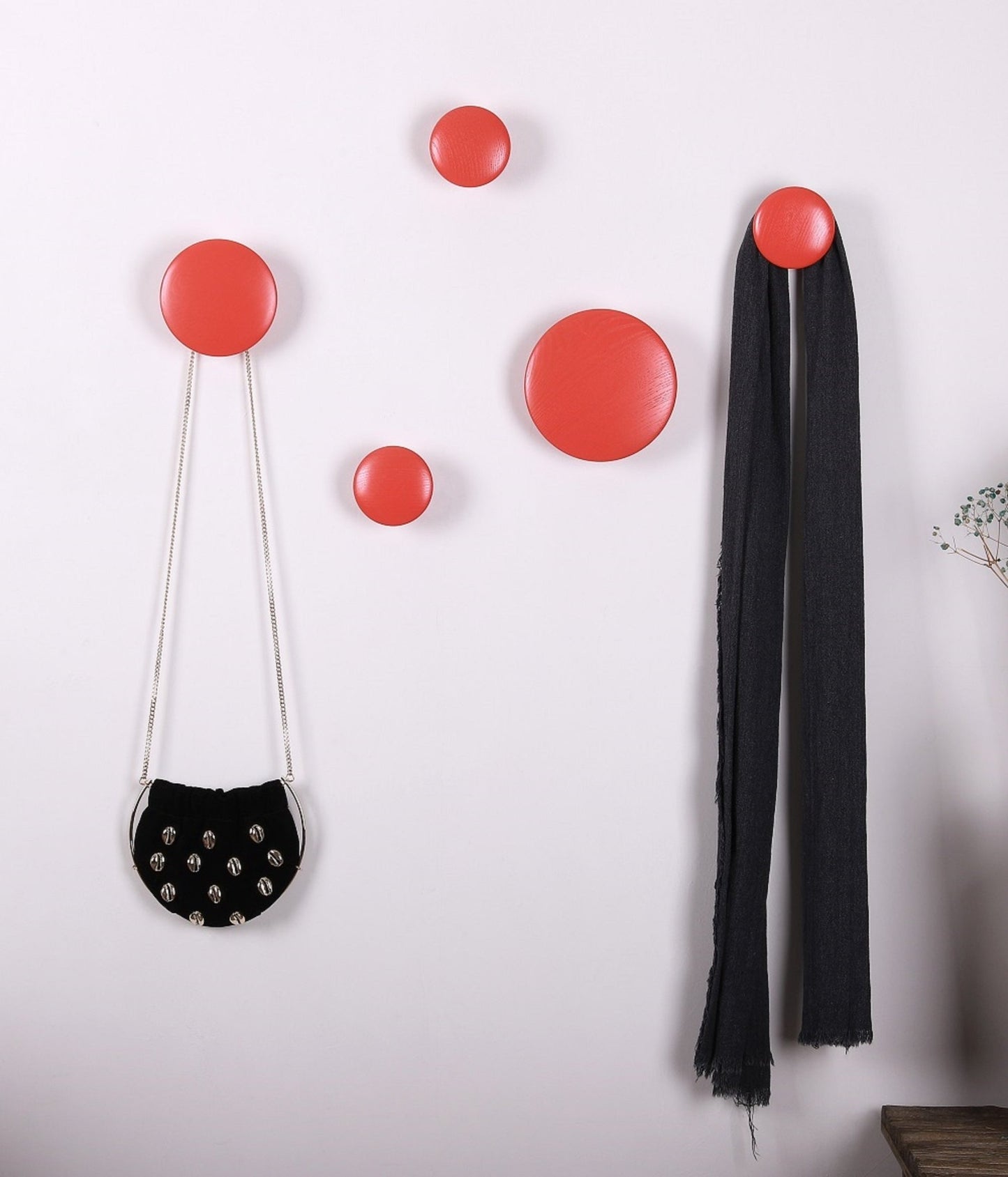 JIYUERLTD Wall Hooks Coat Hooks 5Pcs Dots Hook Door Hanger Hook for Home Decor(Black) - JIYUERLTDJIYUERLTD Wall Hooks Coat Hooks 5Pcs Dots Hook Door Hanger Hook for Home Decor(Black)