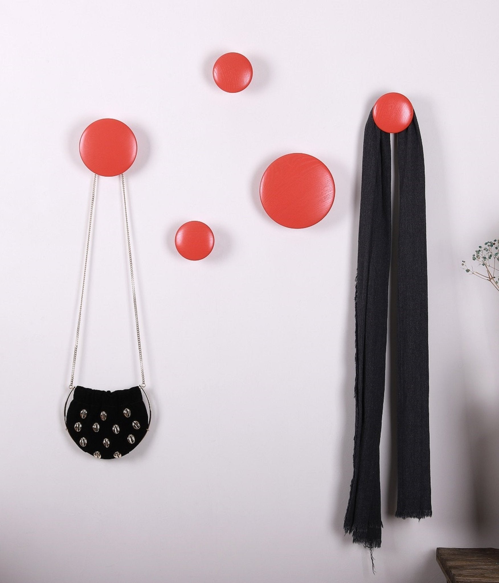 JIYUERLTD Wall Hooks Coat Hooks 5Pcs Dots Hook Door Hanger Hook for Home Decor(Black) - JIYUERLTDJIYUERLTD Wall Hooks Coat Hooks 5Pcs Dots Hook Door Hanger Hook for Home Decor(Black)