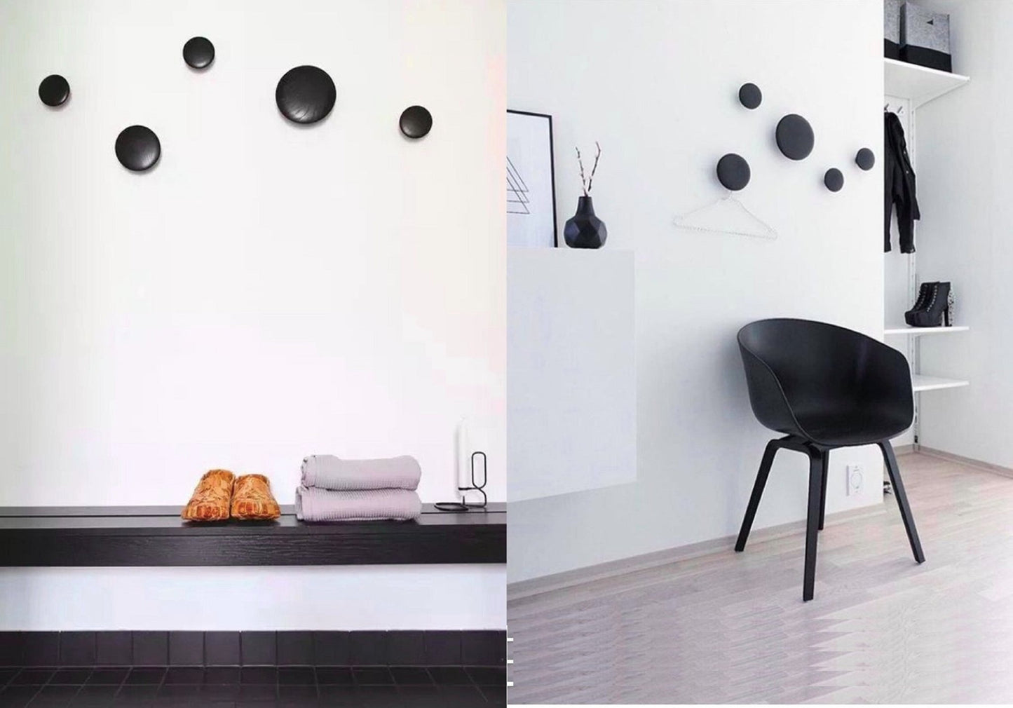 JIYUERLTD Wall Hooks Coat Hooks 5Pcs Dots Hook Door Hanger Hook for Home Decor(Black) - JIYUERLTDJIYUERLTD Wall Hooks Coat Hooks 5Pcs Dots Hook Door Hanger Hook for Home Decor(Black)