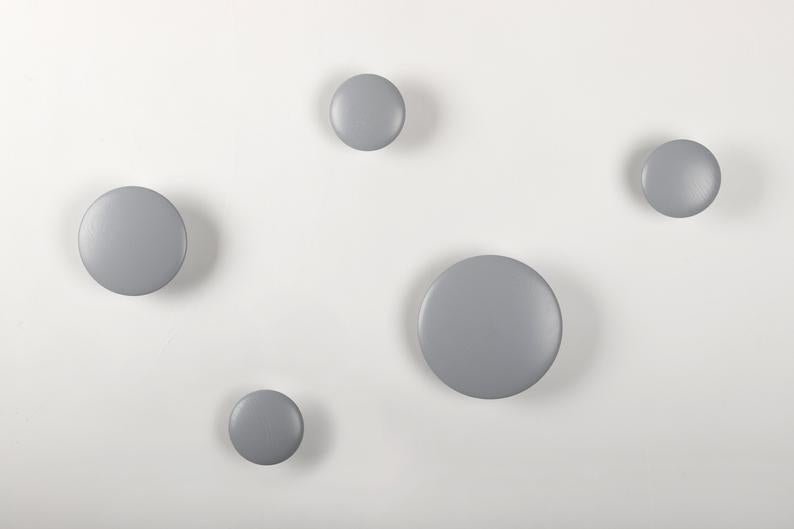 JIYUERLTD Wall Hooks Coat Hooks 5Pcs Dots Hook Door Hanger Hook for Home Decor(Gray) - JIYUERLTDJIYUERLTD Wall Hooks Coat Hooks 5Pcs Dots Hook Door Hanger Hook for Home Decor(Gray)