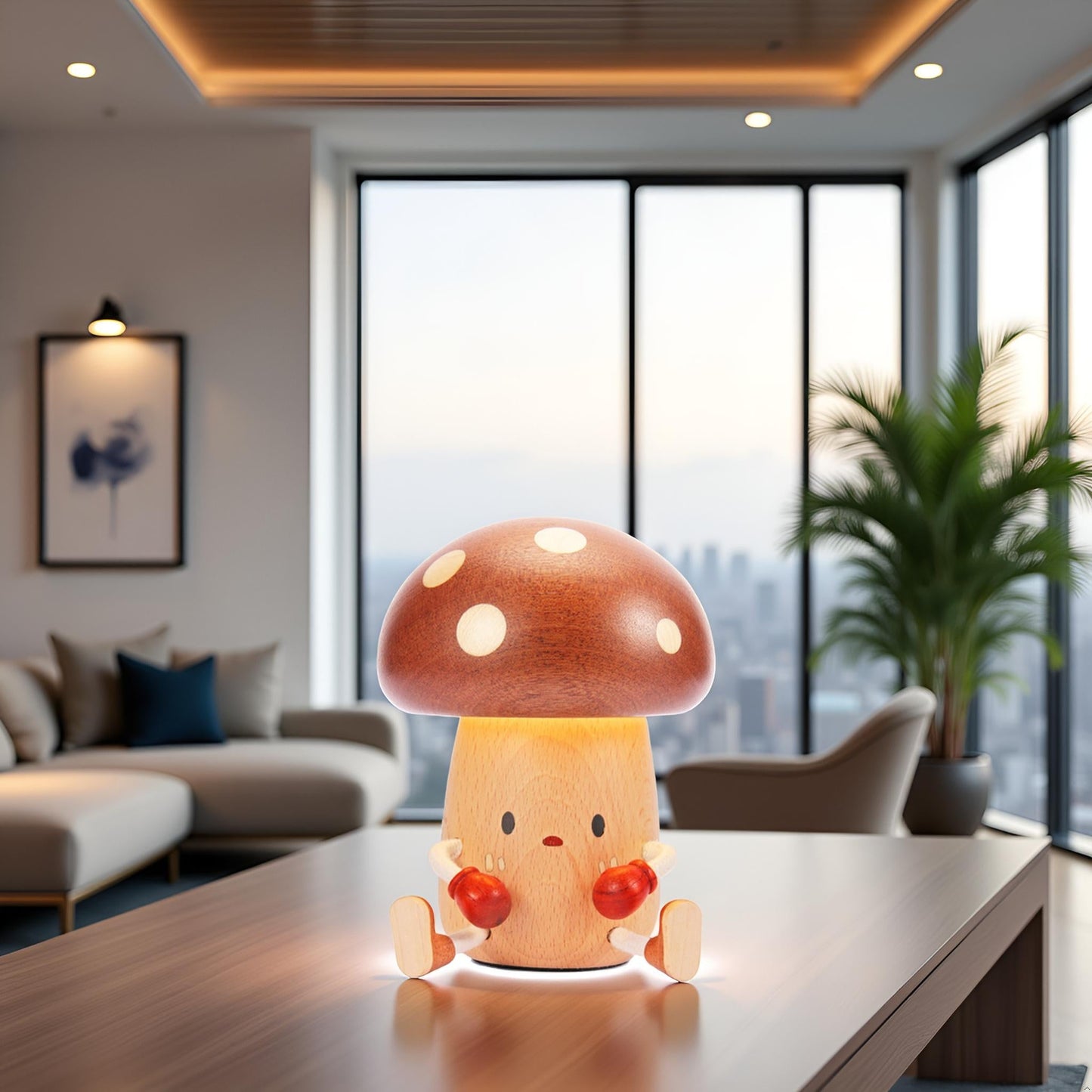 Wooden Mushroom Night Light USB Rechargeable LED Desk Lamp, Cute & Cozy Nursery Lamp, Eco - Friendly Beechwood Table Light - JIYUERLTDWooden Mushroom Night Light USB Rechargeable LED Desk Lamp, Cute & Cozy Nursery Lamp, Eco - Friendly Beechwood Table Light