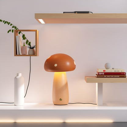 Wooden Mushroom Night Light USB Rechargeable LED Desk Lamp, Cute & Cozy Nursery Lamp, Eco - Friendly Beechwood Table Light - JIYUERLTDWooden Mushroom Night Light USB Rechargeable LED Desk Lamp, Cute & Cozy Nursery Lamp, Eco - Friendly Beechwood Table Light