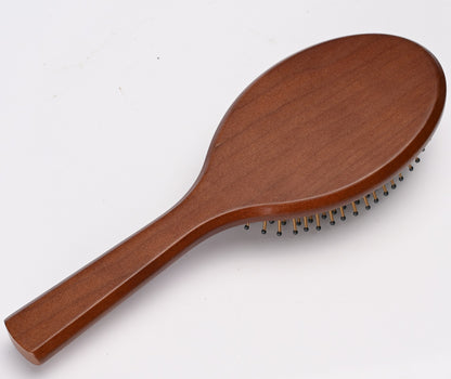 JIYUERLTD Cherry Wood Air Cushion Comb - Large Wooden Hair Brush with High Elastic Air Bag and Scalp Massage - Smooths Curly and Straight Hair - Ideal for Men, Women, and Children (Oval Shape)