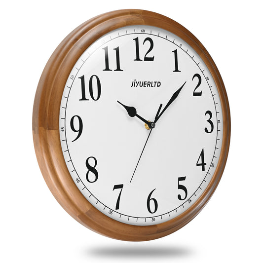 JIYUERLTD Horloge en Bois Vintage Rustique - Grande Horloge Murale de 14 ", Horloge décorative silencieuse sans tic-tac pour la Maison, la Cuisine et le Salon