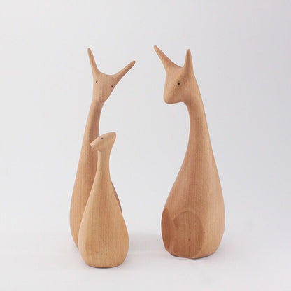 JIYUERLTD Wood Deer, Wood Carving Deer,Wood Animal Birthday Present,Puppet,Wood Gift