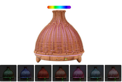 JIYUERLTD 500ml Oil Diffuser, Premium Retro Rattan, Ultrasonic Aromatherapy Fragrant Oil Humidifier, Vaporizer
