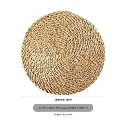 Premium Kitchen Accessories: Insulated Mat, Linen Woven Placemat, Round Silent Pad, Heat-resistant Table Mat, Non-slip Mat