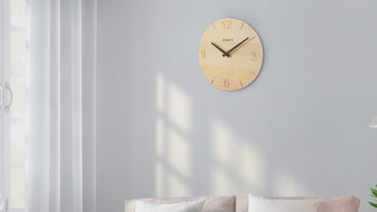 JIYUERLTD Modern Solid Wood Clock - 12“ Silent Wall Clock,Decorative Clock for Bedroom, Living Room, Kitchen, Office and Hotel