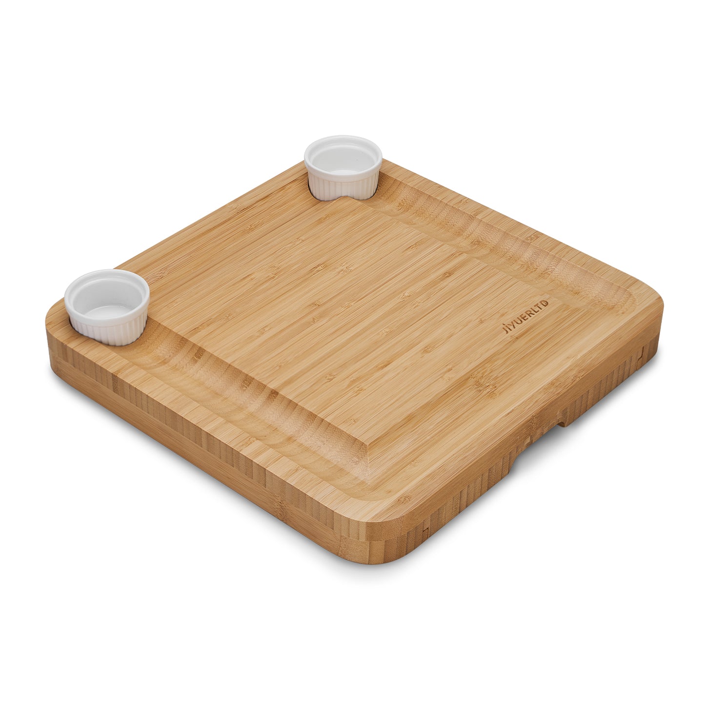 JIYUERLTD Cheese Board with Knives and Opener Bamboo Cutting Board, Cheese Services for Kitchen, Platter for Wine, Cheese, Meat.13.4x13.4x1.5 inch.