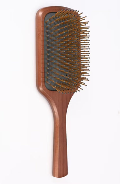 JIYUERLTD Cherry Wood Air Cushion Comb - Large Wooden Hair Brush with High Elastic Air Bag and Scalp Massage - Smooths Curly and Straight Hair - Ideal for Men, Women, and Children (Oval Shape)