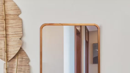 JIYUERLTD Miroir d'élégance rustique - Miroir décoratif chic de 33 "x 25", miroir mural vintage avec cadre en bois pour salle de bain, salon et entrée